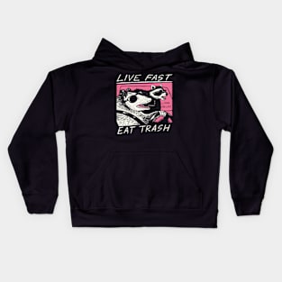 live fast eat trash t shirt Kids Hoodie